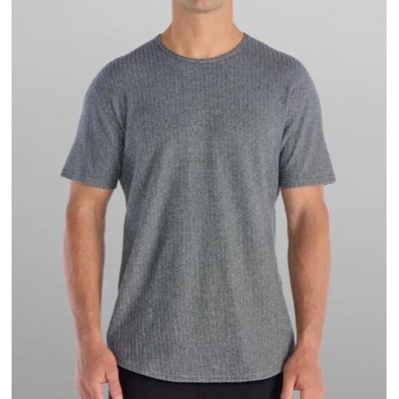 BYLT Brushed Herringbone Short Sleeve Drop Cut Shirt Top Men Size Large NWT - Picture 1 of 14